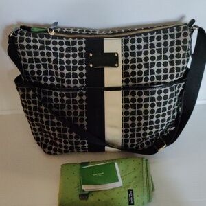 Kate Spade Serena Baby bag with Convertible Changing Pad in B/ W Basic Nylon